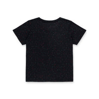 General back product shot of Topo Designs Women's Cosmos short sleeve organic cotton t-shirt in "black".