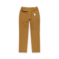 Back of Topo Designs Men's Boulder lightweight climbing & hiking pants in "dark khaki" brown