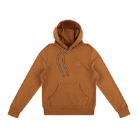 Topo Designs Men's Dirt Hoodie 100% organic cotton French terry sweatshirt in "earth" brown.