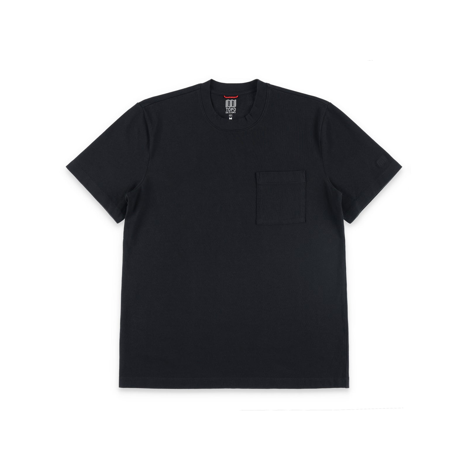 Topo Designs Men's Dirt Pocket Tee 100% organic cotton short sleeve t-shirt in "black"