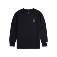 Topo Designs Men's Large Logo Tee 100% organic cotton long sleeve t-shirt in "black"