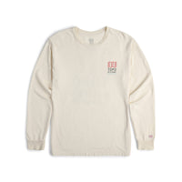 Topo Designs Men's Large Logo Tee 100% organic cotton long sleeve t-shirt in "natural" white.