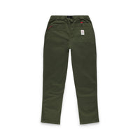 Back of Topo Designs Men's Mountain Pants in organic cotton "olive" green