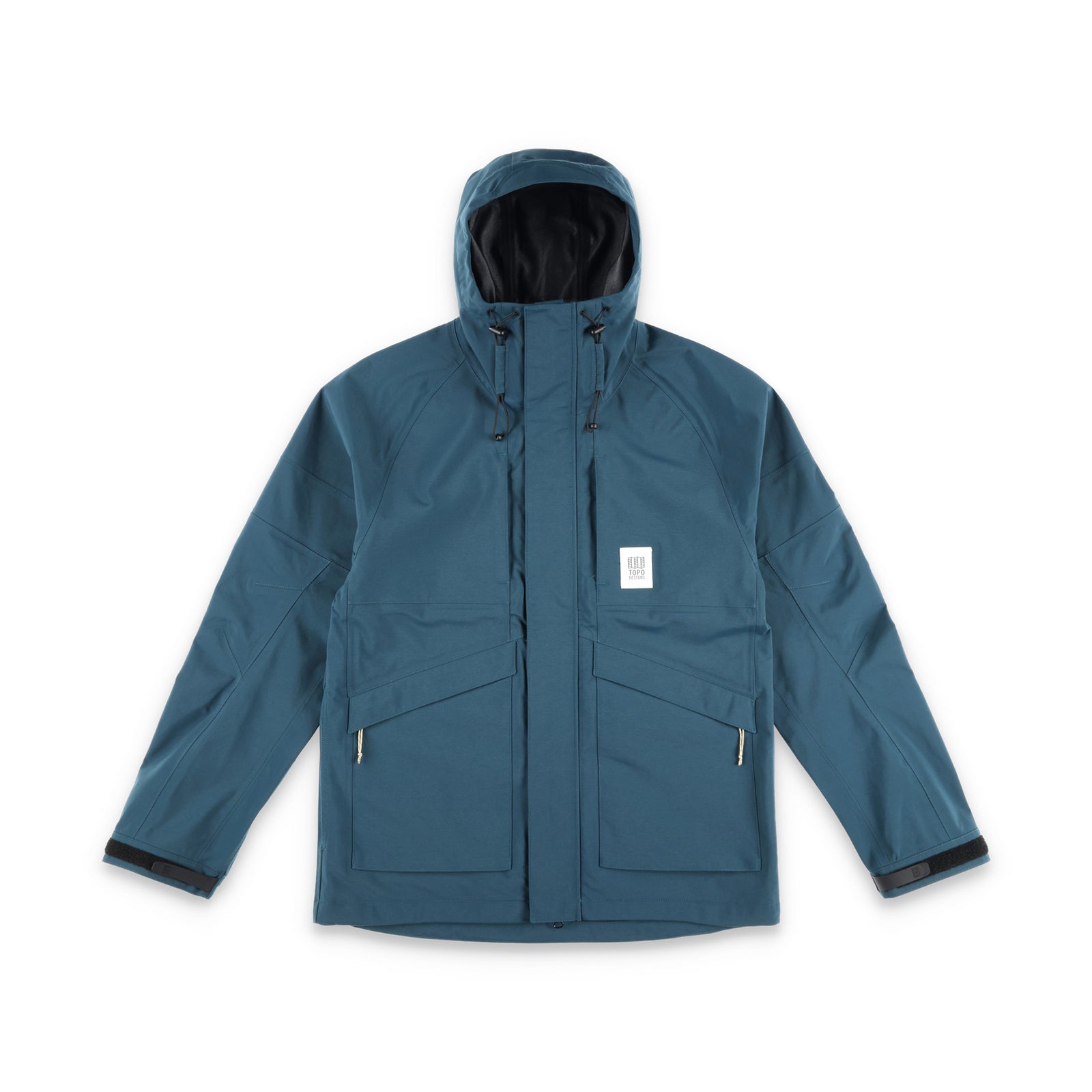 Topo Designs Men's Mountain Parka waterproof shell jacket in "Pond Blue"