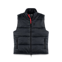 Topo Designs Men's Mountain Puffer recycled insulated Vest in "Black".