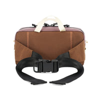 Back of Topo Designs Quick Pack hip fanny pack in "Peppercorn / Cocoa" nylon.
