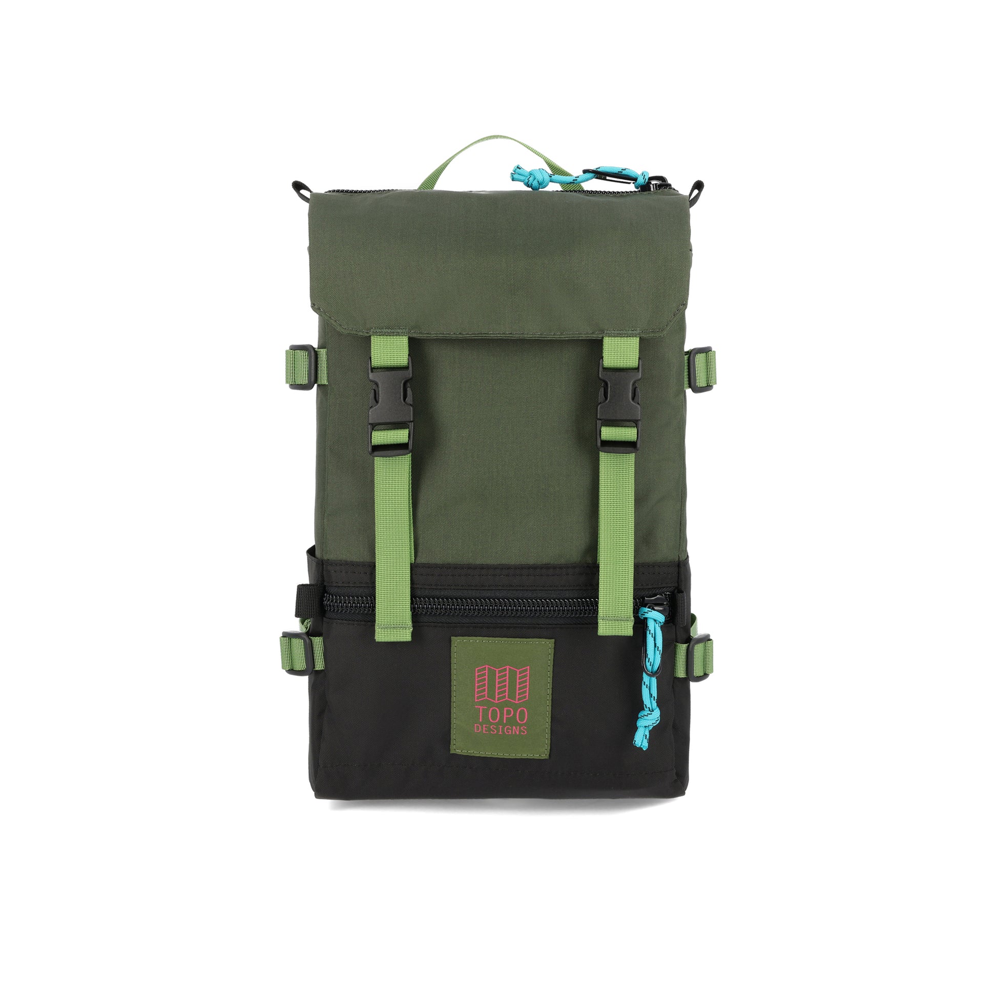 Topo Designs Rover Pack Mini backpack in recycled "Olive / Black" green