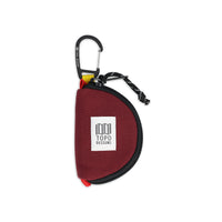 Topo Designs Taco Bag carabiner key clip keychain bag in "Burgundy" red recycled nylon.