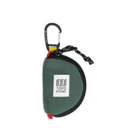 Topo Designs Taco Bag carabiner key clip keychain bag in "Forest" green recycled nylon.