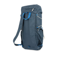 Back of Topo Designs TopoLite Cinch Pack 16L packable daypack backpack for travel in "pond blue"