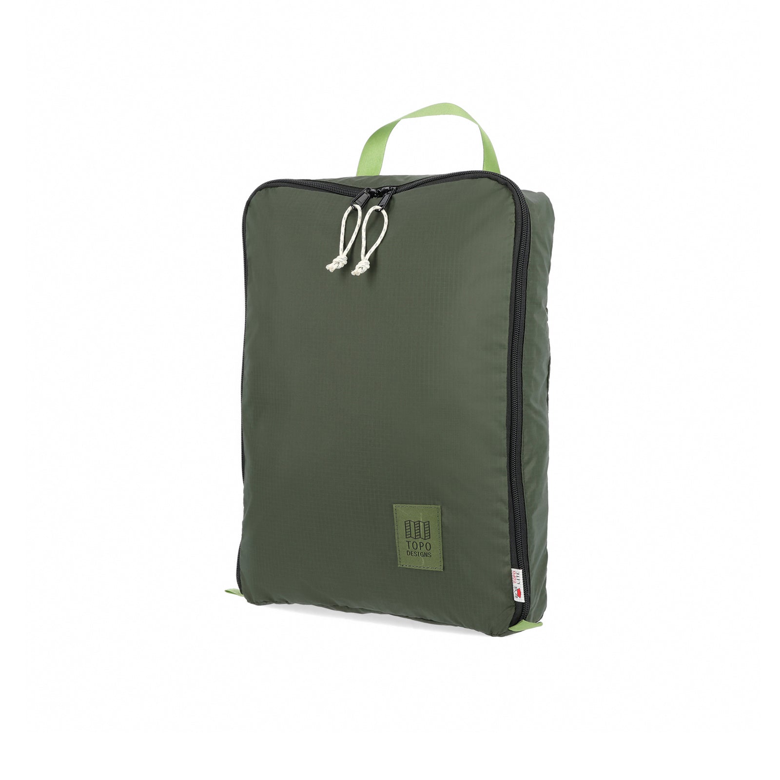 Topo Designs TopoLite 10L Pack Bag ultralight packing cube for travel in "olive" green.