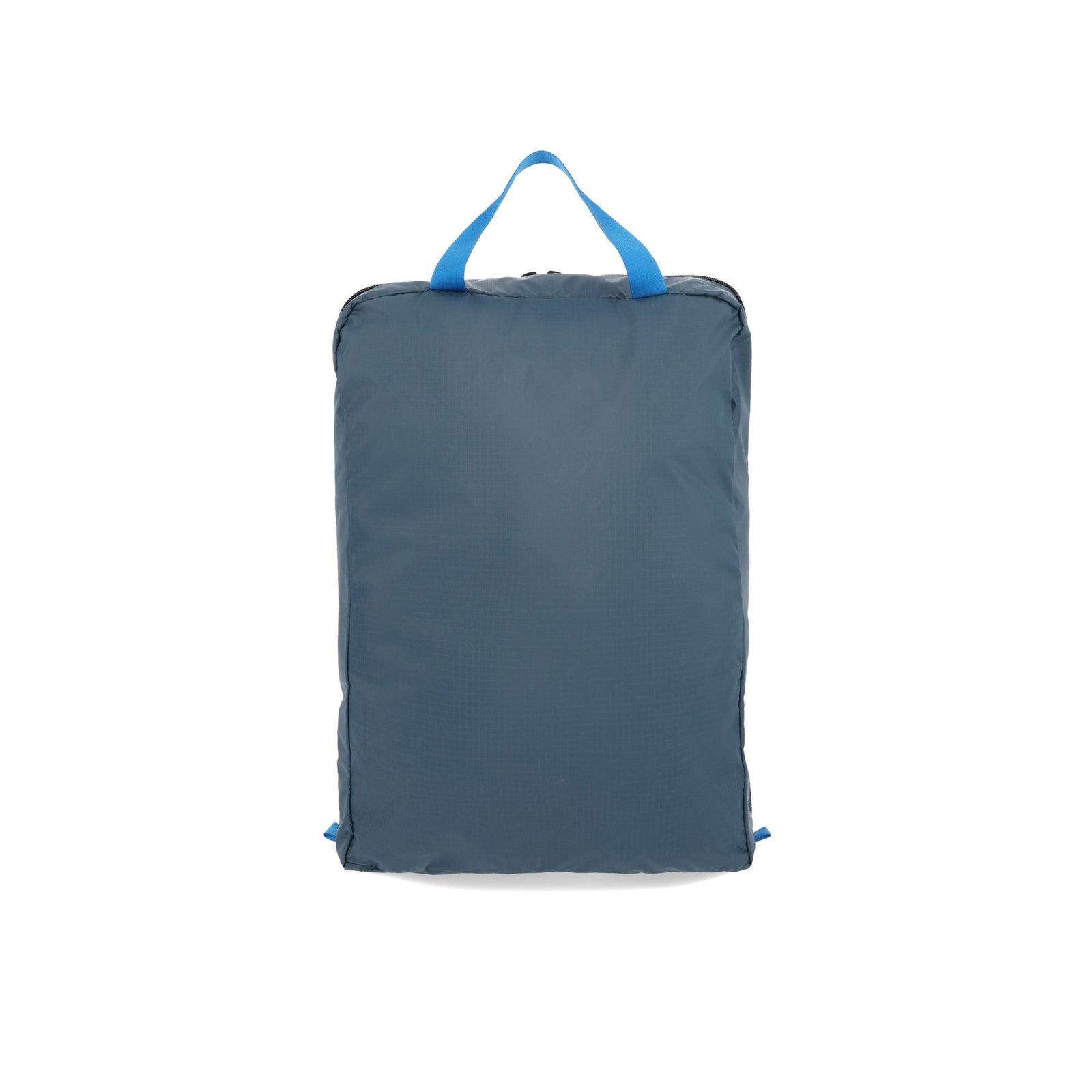 Back of Topo Designs TopoLite 10L Pack Bag ultralight packing cube for travel in "pond blue"