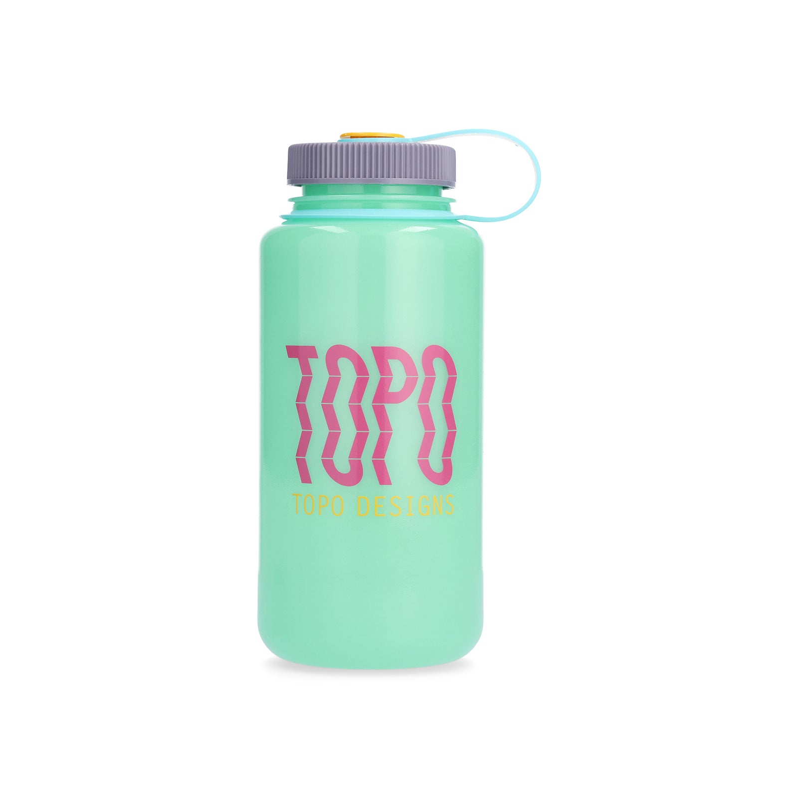 Topo Designs Nalgene 32 oz Wide Mouth Water Bottle in "Wave / Glow Green"