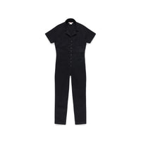 Topo Designs Women's Dirt Coverall 100% organic cotton short sleeve jumpsuit in "black"