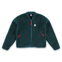 Topo Designs Women's sherpa fleece reversible jacket in "Pond Blue"