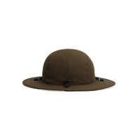 Back Shot of Topo Designs Sun Hat with original logo patch in "Olive".