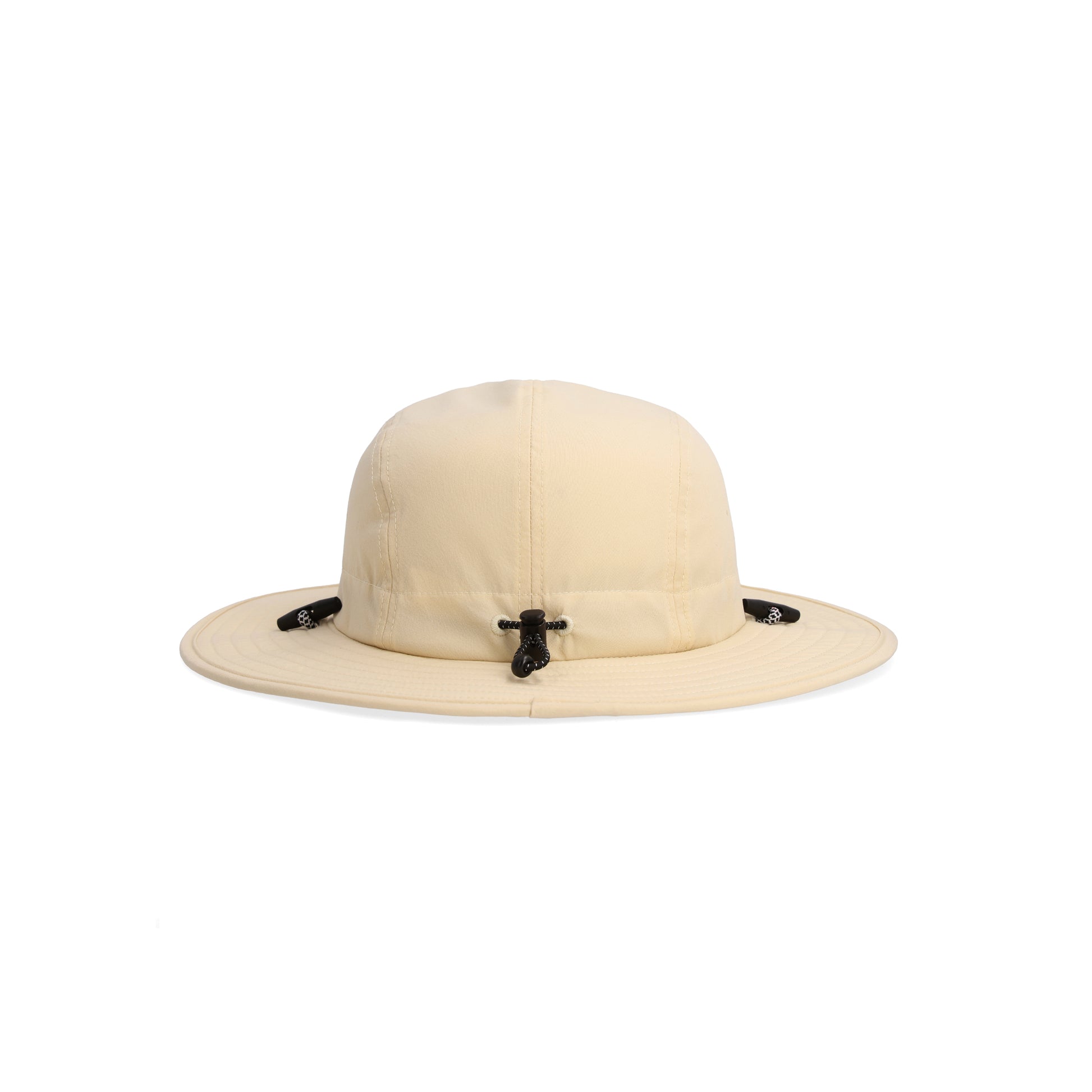 Back Shot of Topo Designs Sun Hat with original logo patch in "Sand".