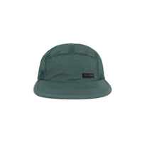 Topo Designs Global mesh back Hat in "Forest" green. Unstructured 5-panel flexible brim packable hat.