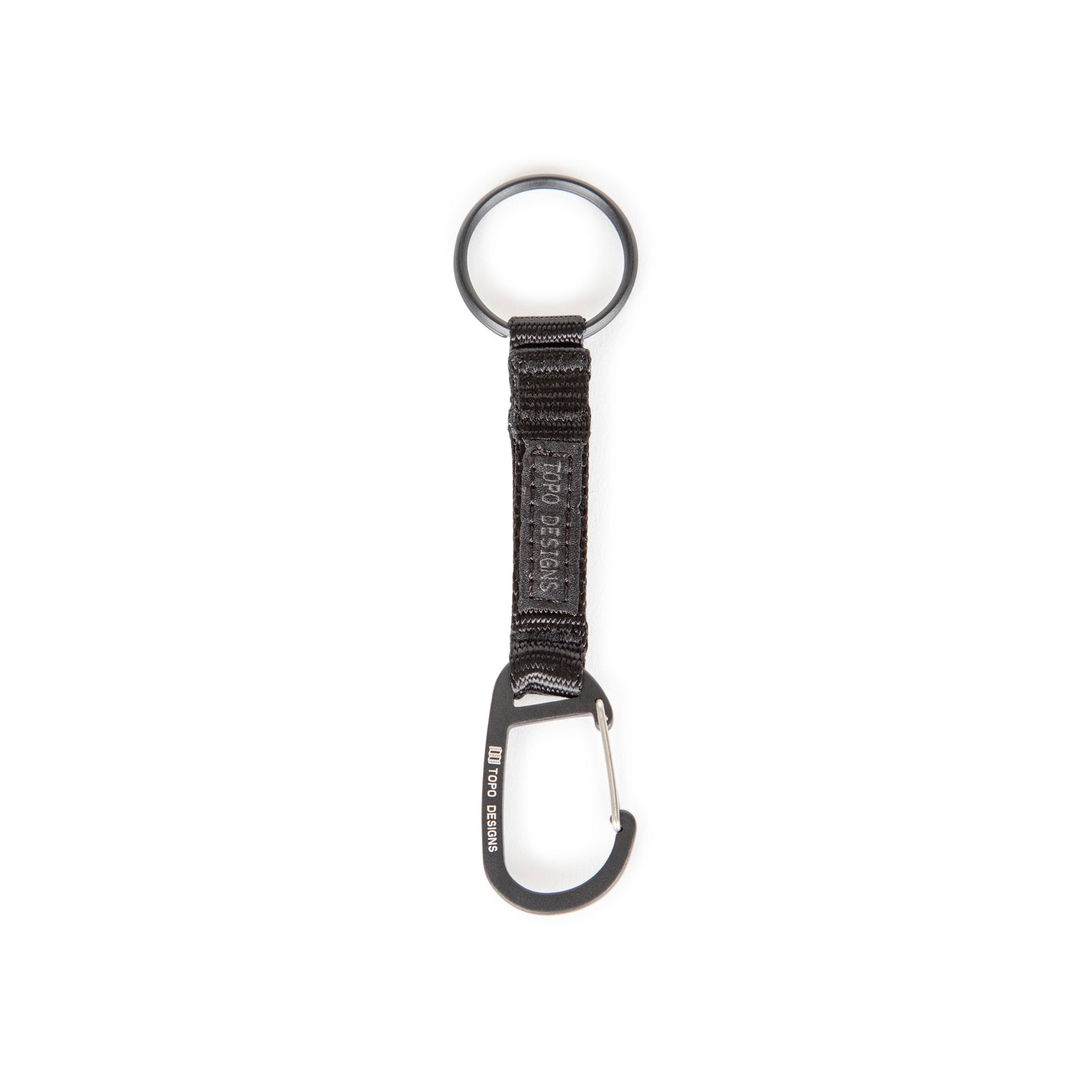 Topo Designs Key Clip carabiner keychain in "Black".
