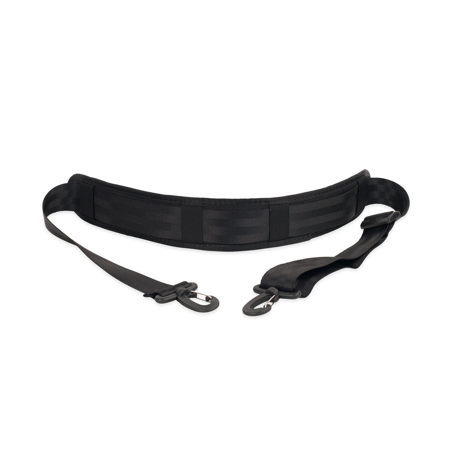 "Padded" shoulder strap with heavy duty plastic clips in "Black".