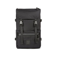 Front Product Shot of the Topo Designs Rover Pack Tech in "Black".