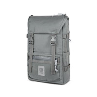 3/4 Front Product Shot of the Topo Designs Rover Pack Tech in "Charcoal" gray.