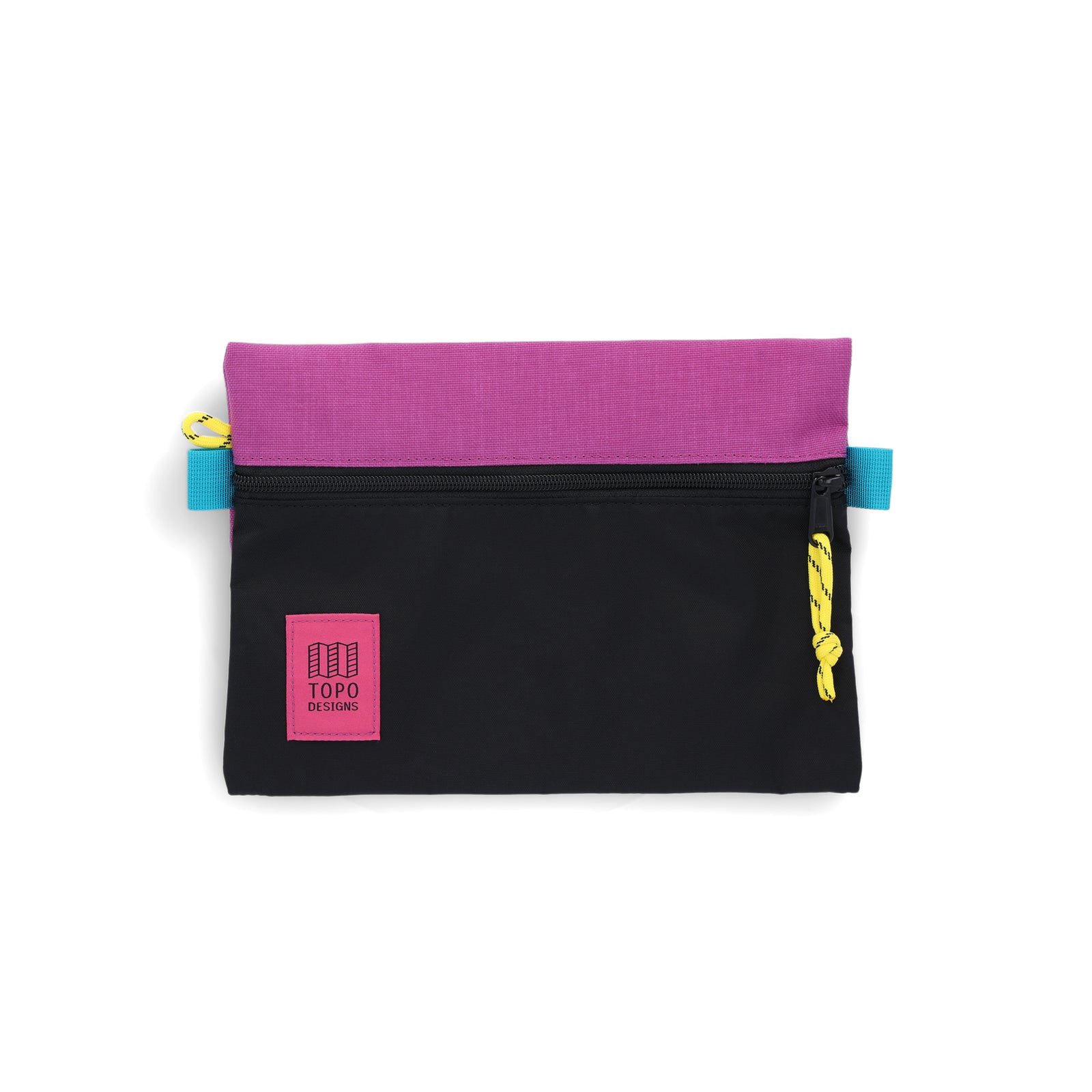 Topo Designs Accessory Bag in "Medium" "Black / Grape - Recycled" purple nylon.
