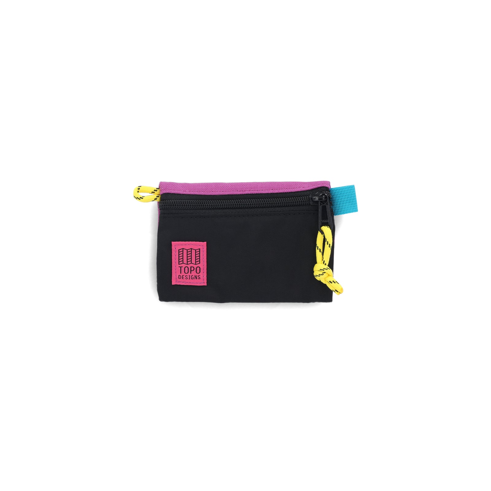 Topo Designs Accessory Bag in "Micro" "Black / Grape - Recycled" purple nylon.