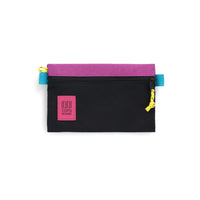 Topo Designs Accessory Bag in "Small" "Black / Grape - Recycled" purple nylon.