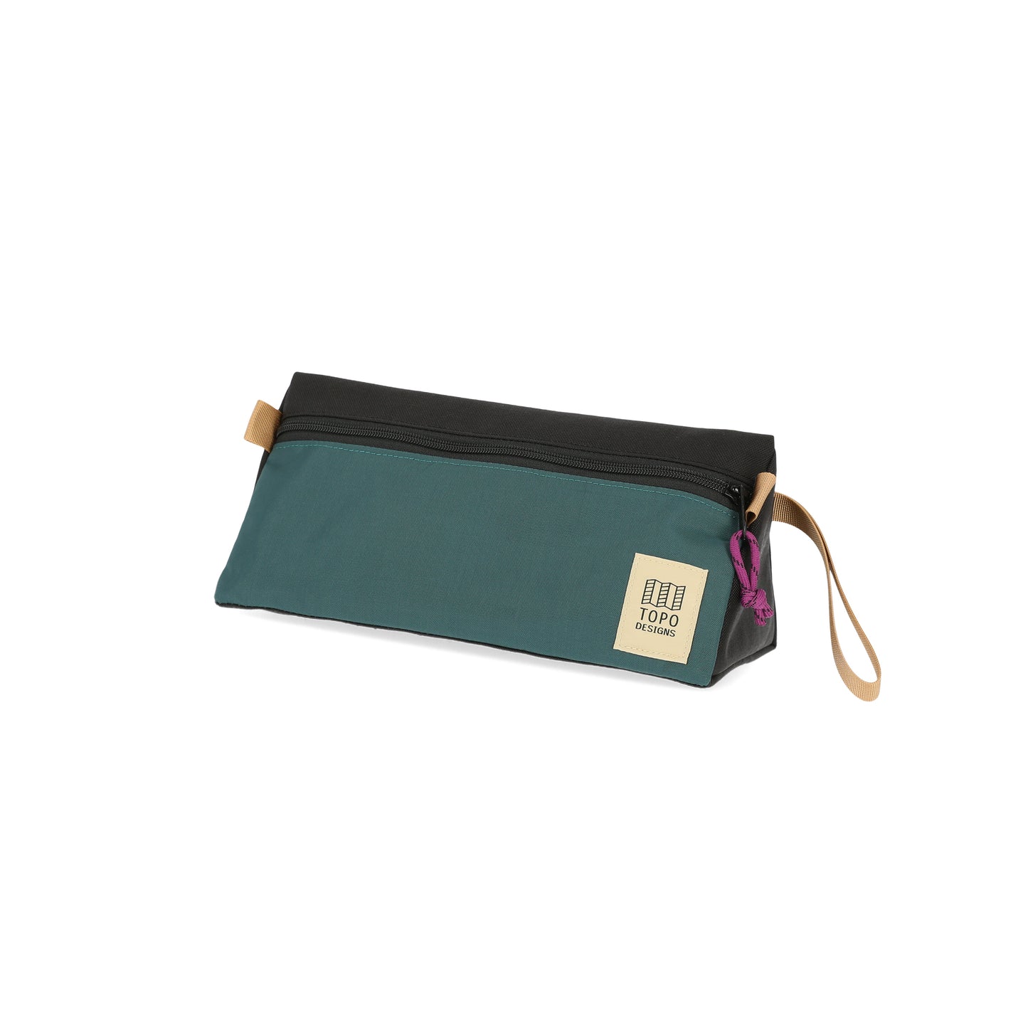 Topo Designs Dopp Kit toiletry travel bag in recycled "Botanic Green / Black - Recycled" nylon.