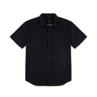Topo Designs Men's Short Sleeve 100% organic cotton button up Dirt Shirt in "Black".