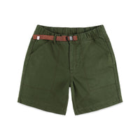 Topo Designs Men's Mountain organic cotton Shorts in "Olive" green.