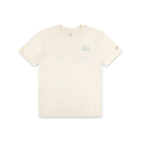 Topo Designs Men's Peaks & Valleys short sleeve 100% organic cotton graphic t-shirt in "Natural" white.