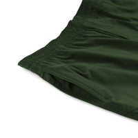 General shot of side hand pockets on Topo Designs Men's Tech Shorts Lightweight 4-way stretch in olive green.