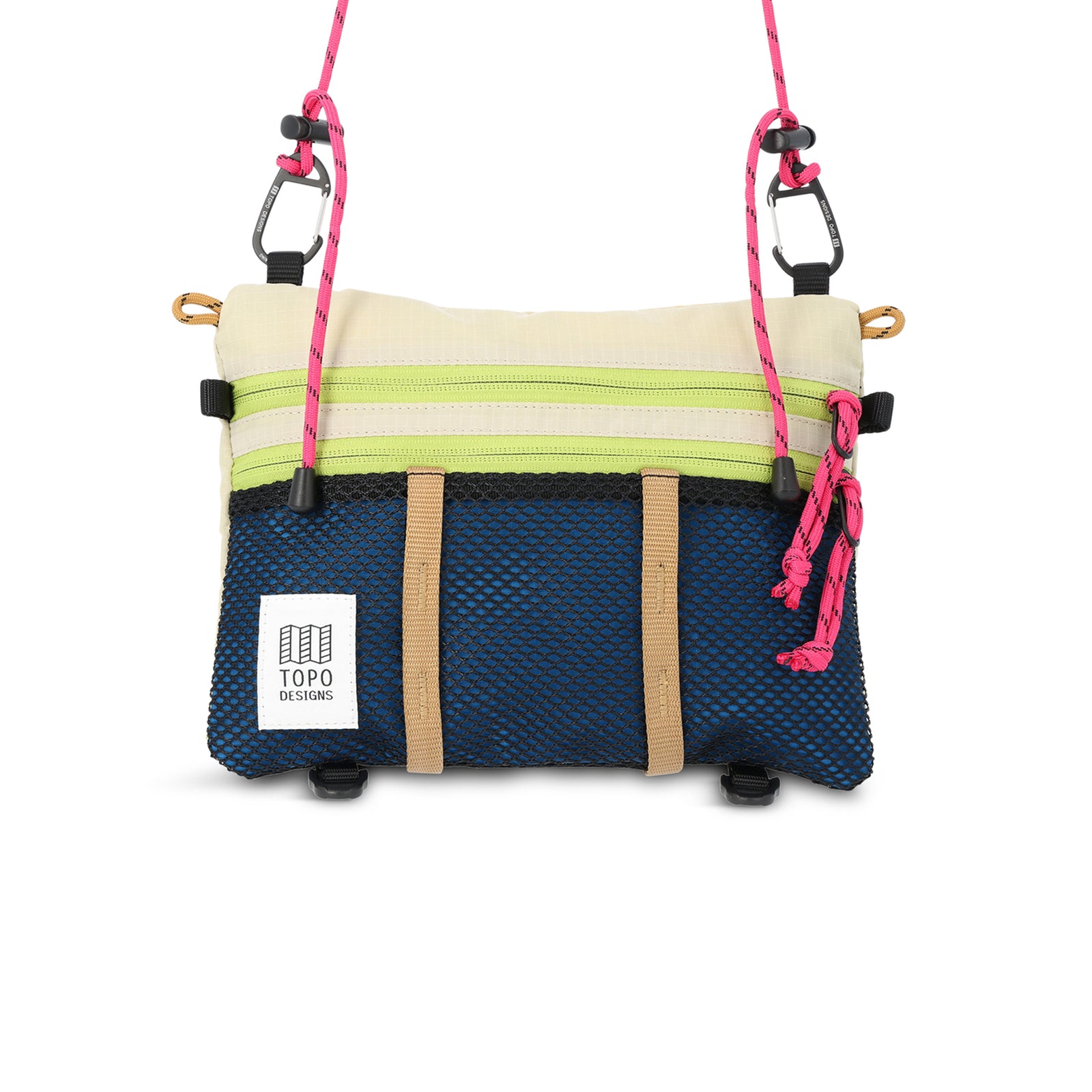Topo Designs Mountain Accessory crossbody Shoulder Bag in "Bone White / Blue" lightweight recycled nylon.