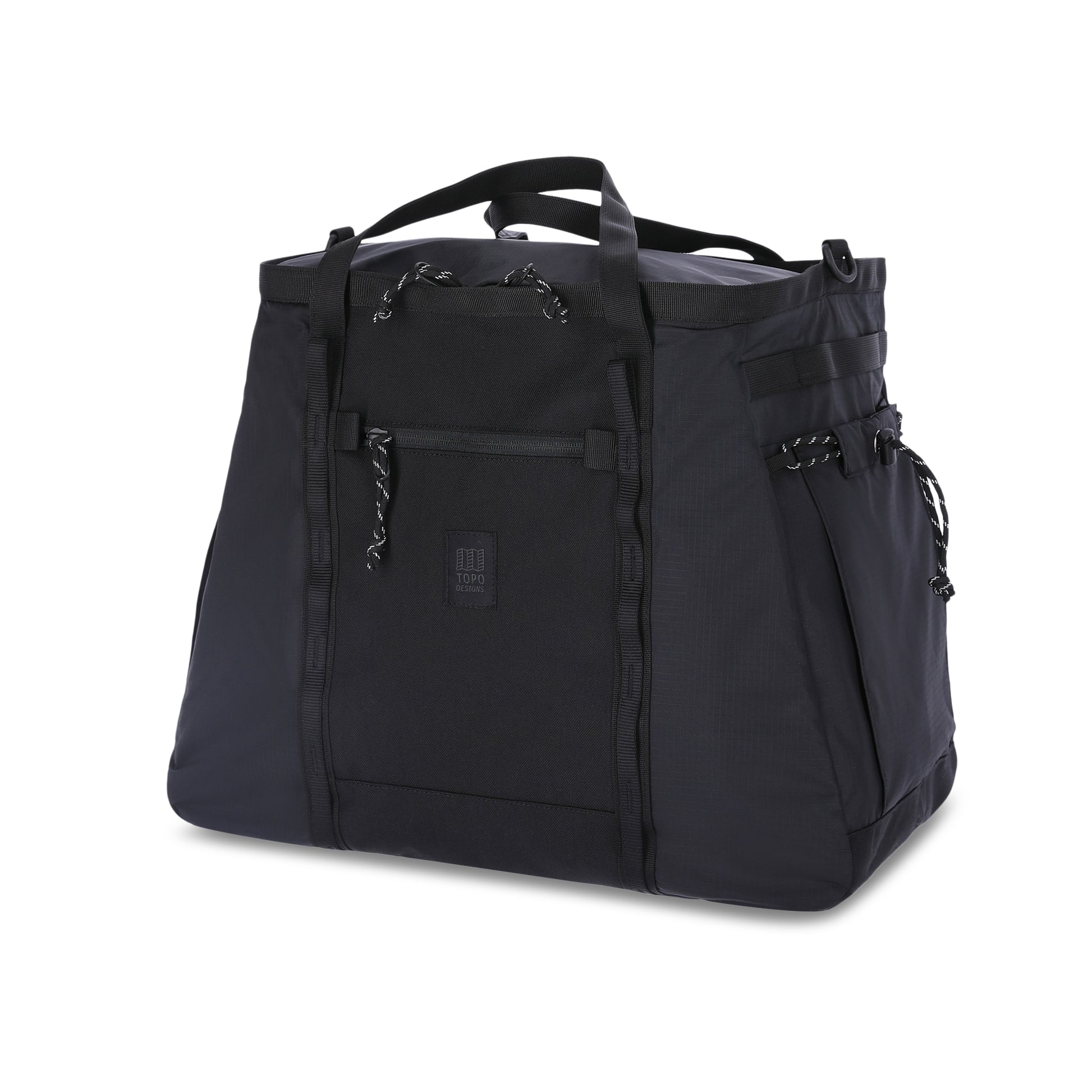 Topo Designs Mountain Gear Bag tote hauler in lightweight recycled "Black" nylon.