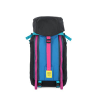 Topo Designs Mountain Pack 16L hiking backpack with internal laptop sleeve in lightweight recycled nylon "Black / Blue".