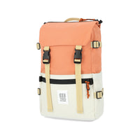 Topo Designs Rover Pack Classic laptop backpack in "Bone White / Coral".