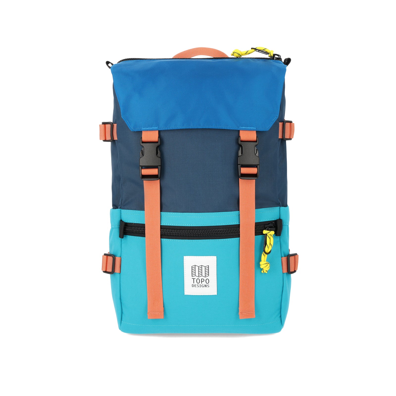 Topo Designs Rover Pack Classic laptop backpack in "Tile Blue / Pond Blue".