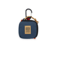 Topo Designs Square Bag carabiner clip keychain wallet in "Pond Blue" nylon.