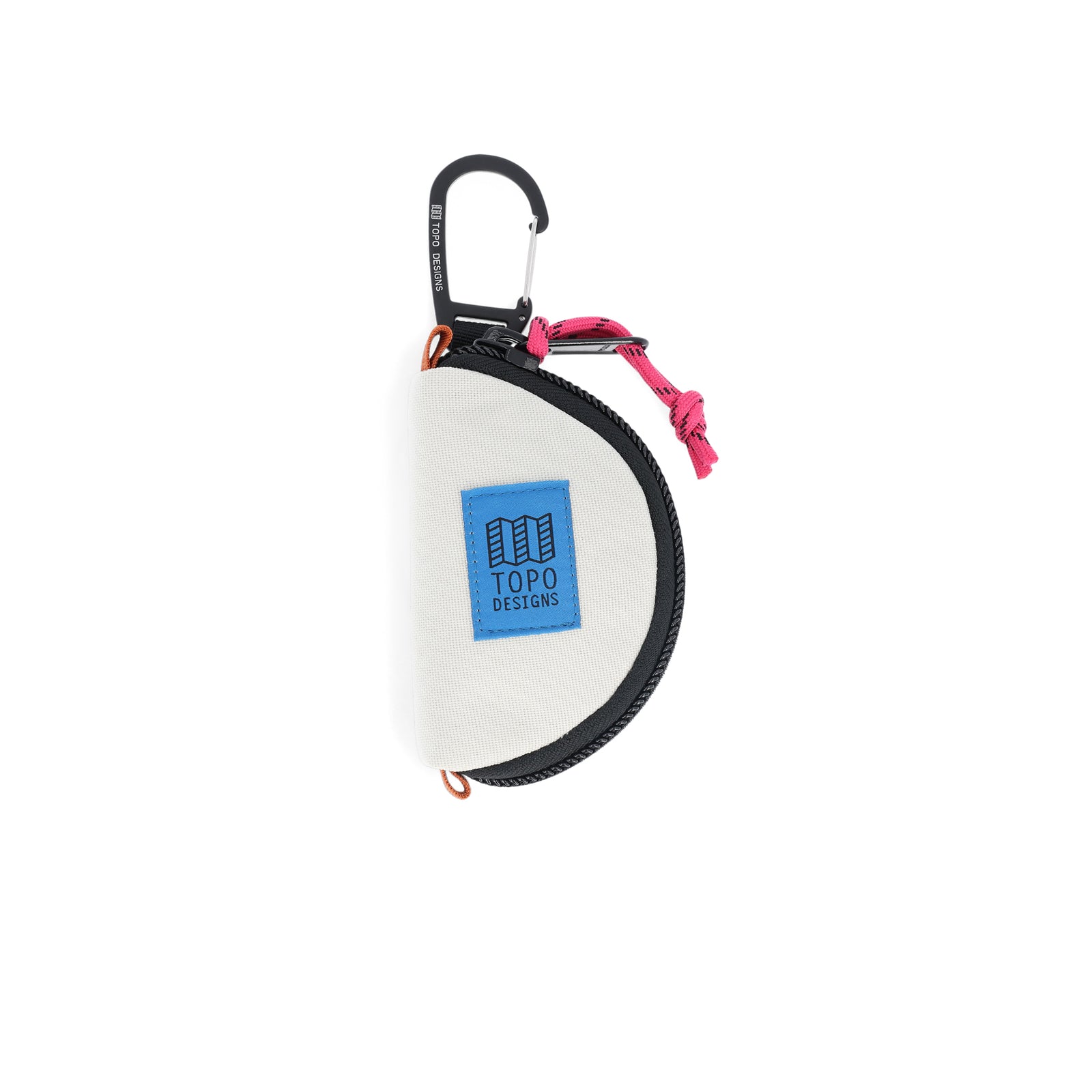 Topo Designs Taco Bag carabiner key clip keychain bag in "Bone White" nylon.