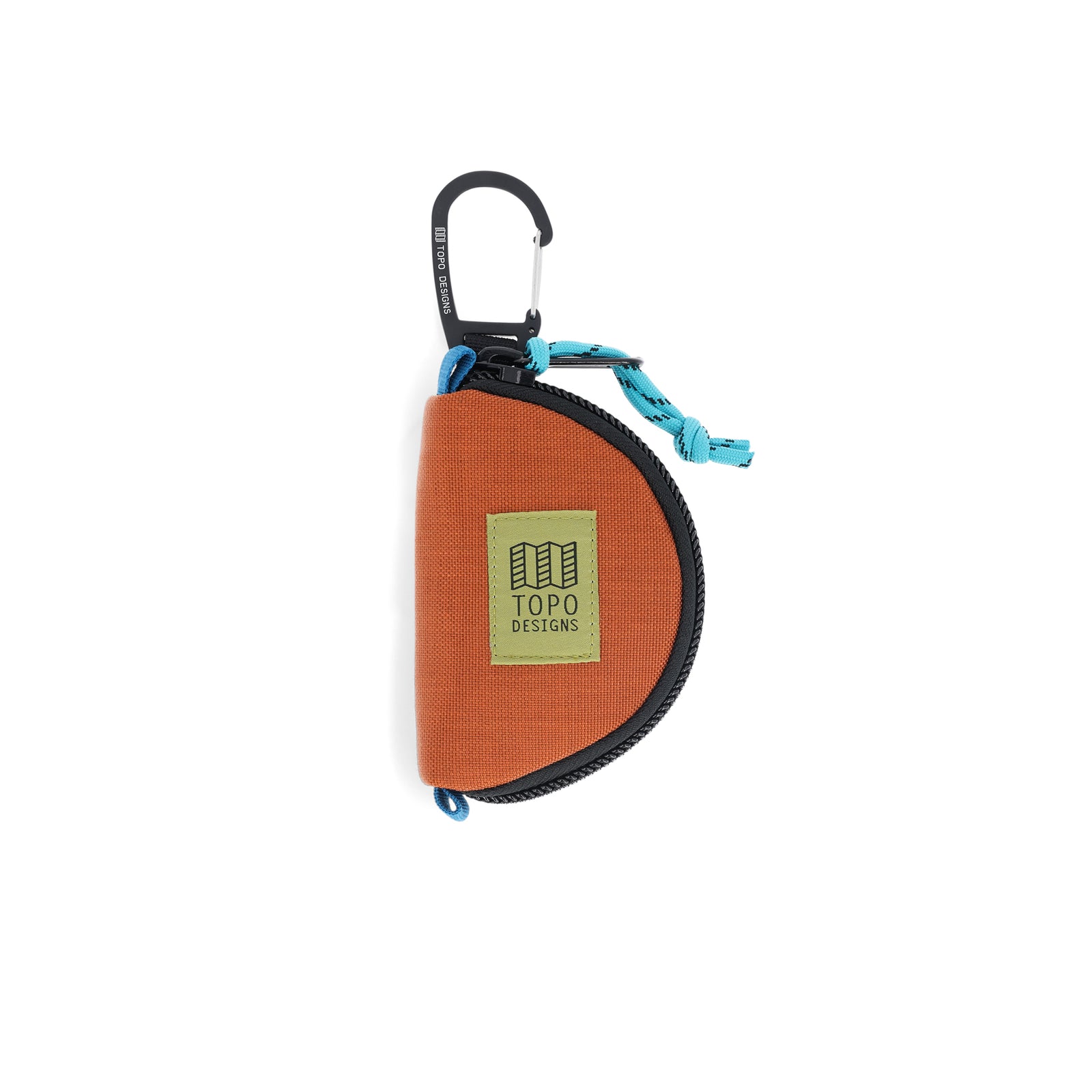 Topo Designs Taco Bag carabiner key clip keychain bag in "Clay" orange nylon.