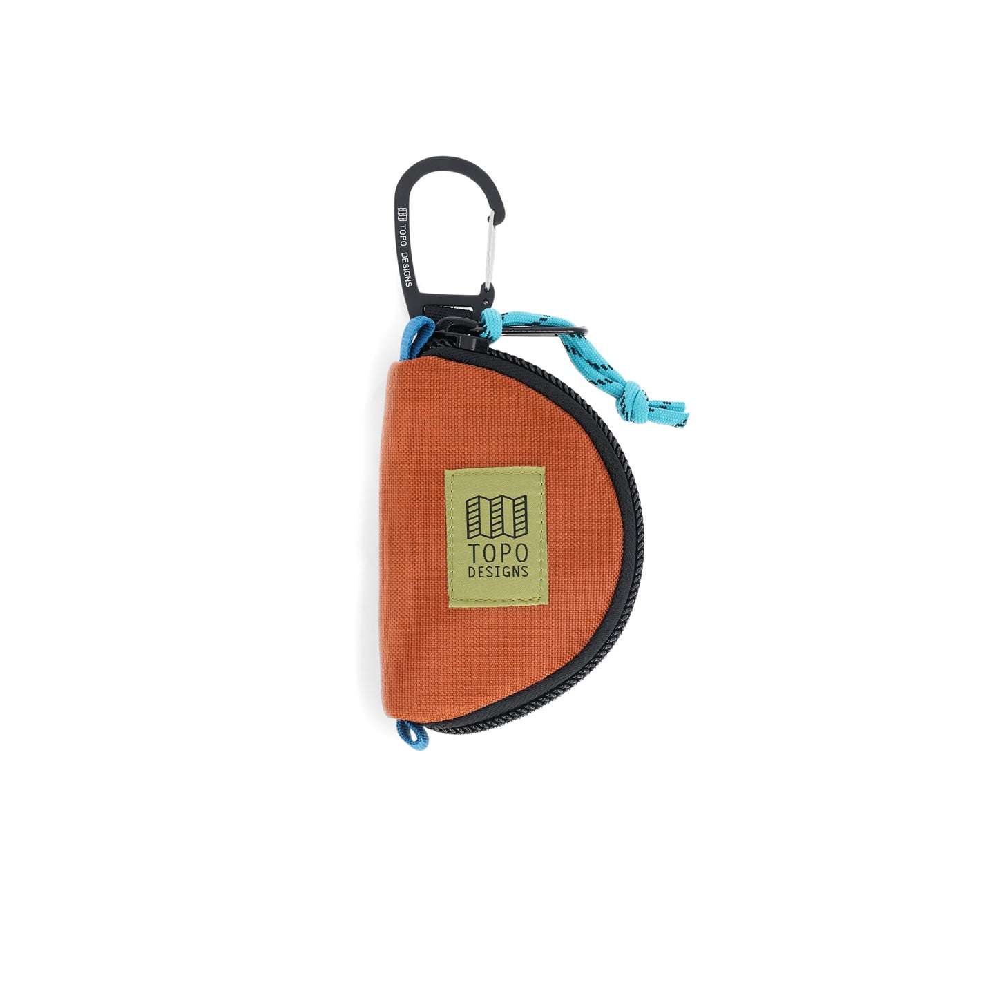 Topo Designs Taco Bag carabiner key clip keychain bag in "Clay" orange nylon.