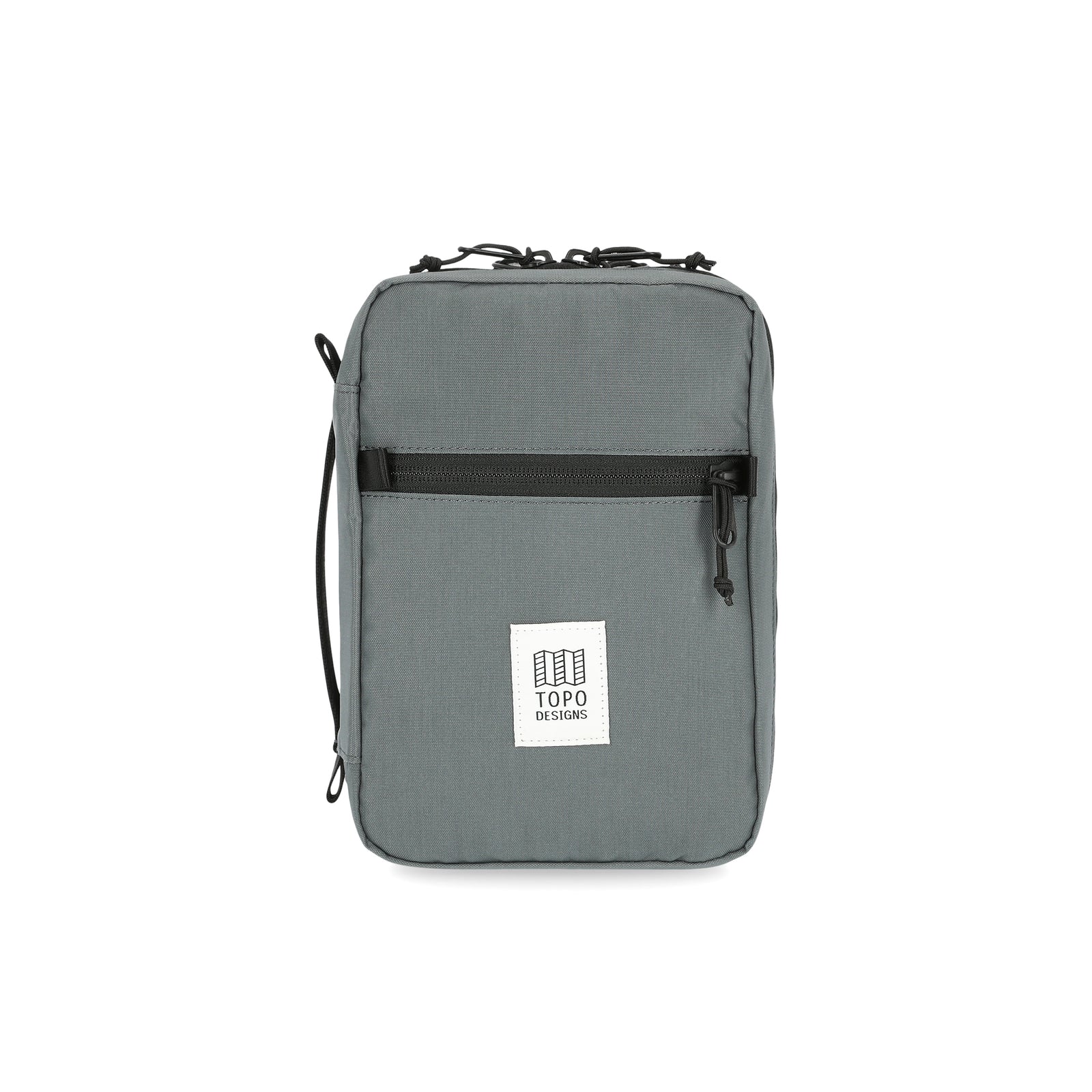 Topo Designs Tech electronics organization travel Case in "Charcoal" gray recycled nylon.