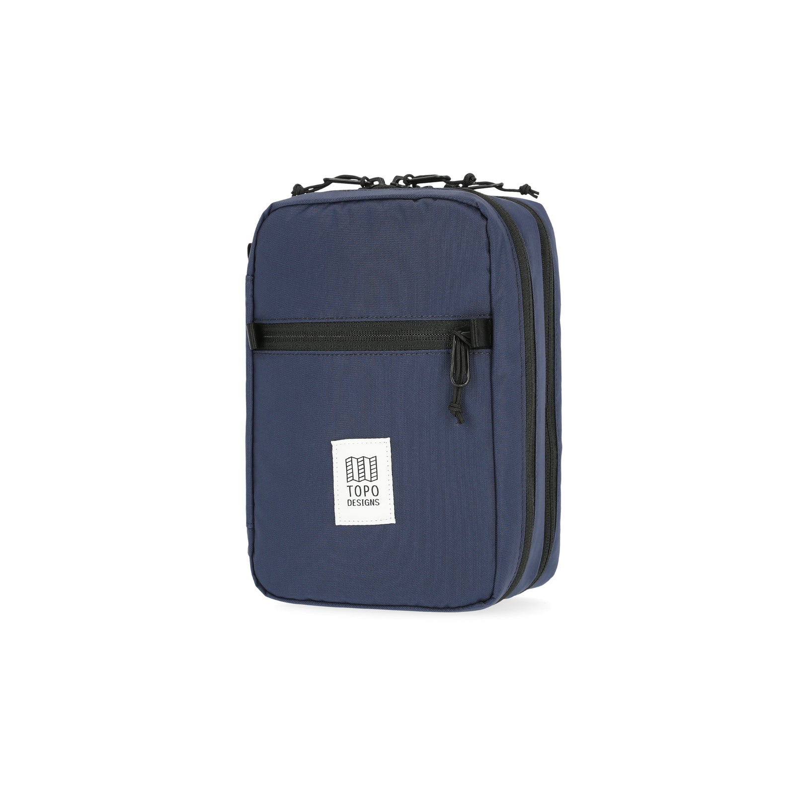 Topo Designs Tech electronics organization travel Case in "Navy" blue recycled nylon.