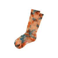Topo Designs Town Socks wool blend everyday socks in "Orange / Blue Tie Dye".