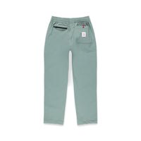 Back pockets of Topo Designs women's boulder pants in "Slate" blue.