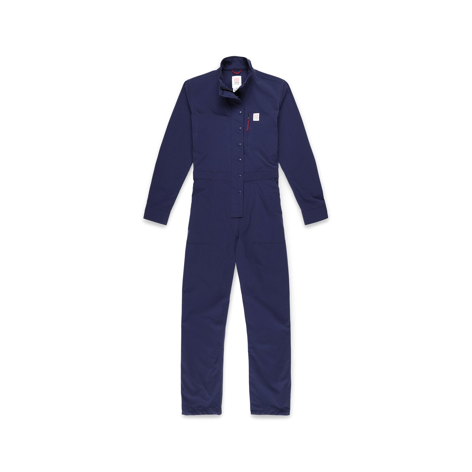 Topo Designs Women's Coverall jumpsuit in "Navy" blue.