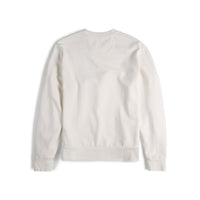 Back of Topo Designs Men's Dirt Crew sweatshirt in 100% organic cotton in "natural"