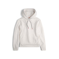 Front of Topo Designs Men's Dirt Hoodie 100% organic cotton French terry sweatshirt in "natural" white.